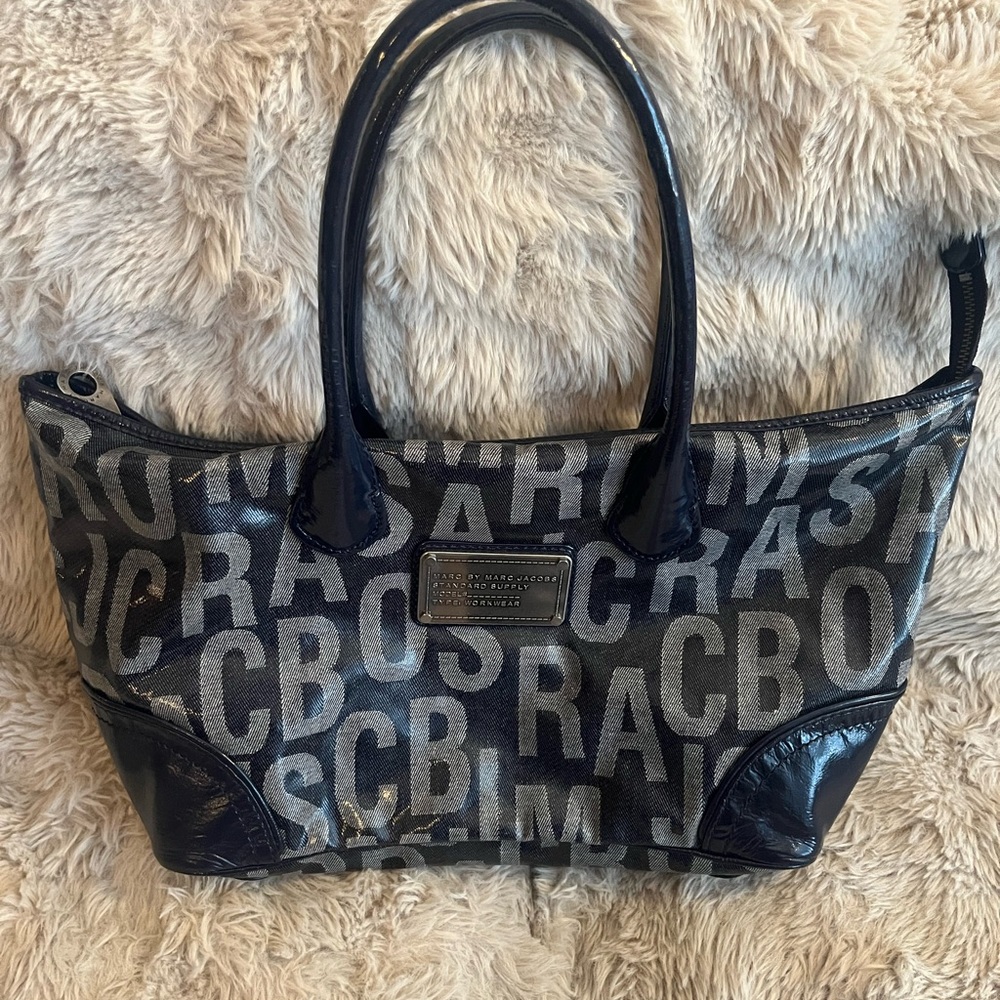 Marc By Marc Jacobs Black and Gray Logo Tote
